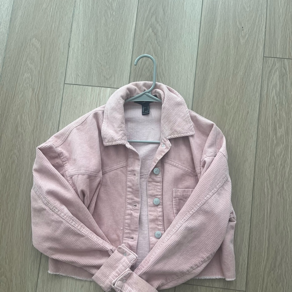 Forever 21 Light Pink Corduroy Jean Jacket